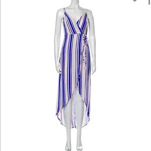 Astr long striped blue dress